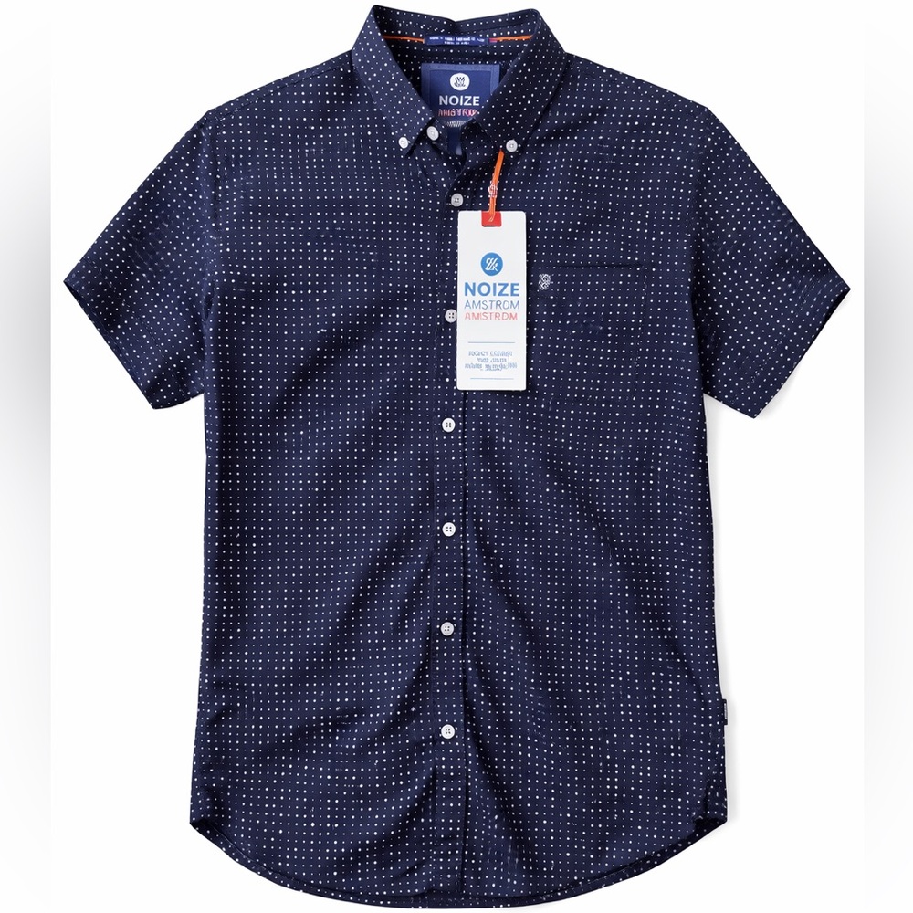 Men’s Blue Polka Dot Short Sleeve Button Down Shirt – Size Small – NWT - Picture 5 of 8